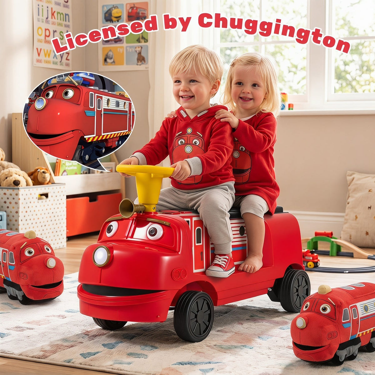 12V Kids Ride-On Train with Adjustable Seat & Music