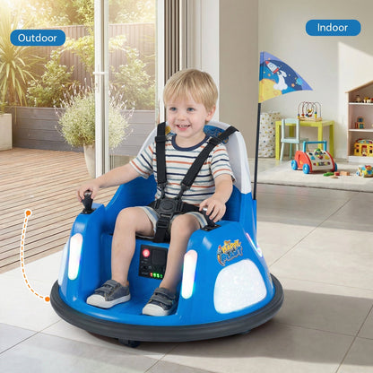 12V Kids Ride On Bumper Car with Remote Control and Flashing Lights