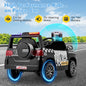 12V Kids Ride on Police Car with Remote and Siren Flashing Lights-Black