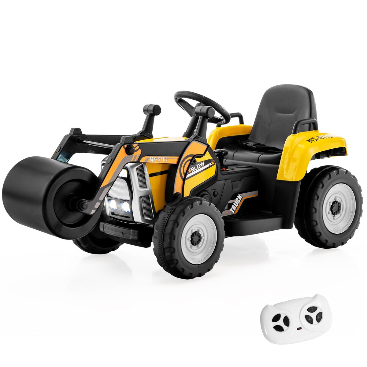 12V Kids Ride-On Road Roller with Remote Control