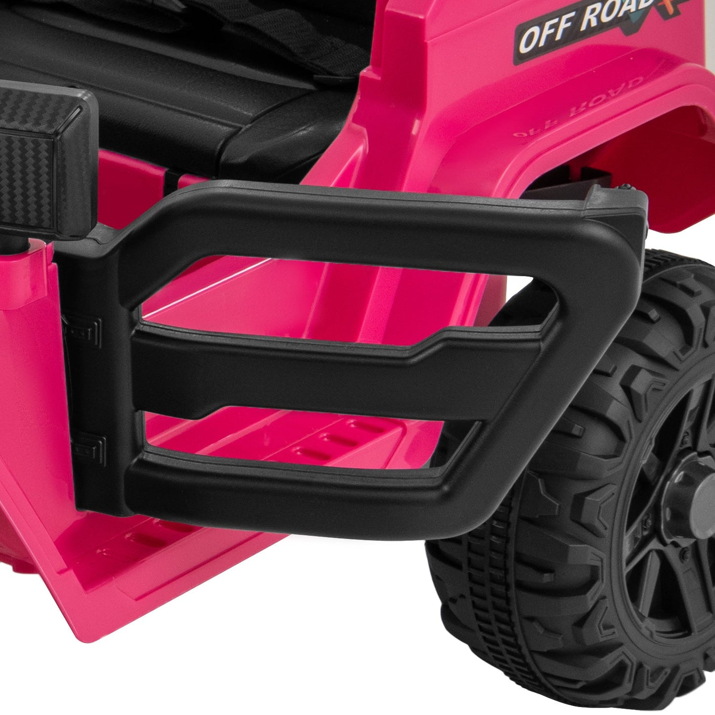12V Kids Ride on Truck Car with Remote Control Threaded Wheels and 3 Speeds-Pink