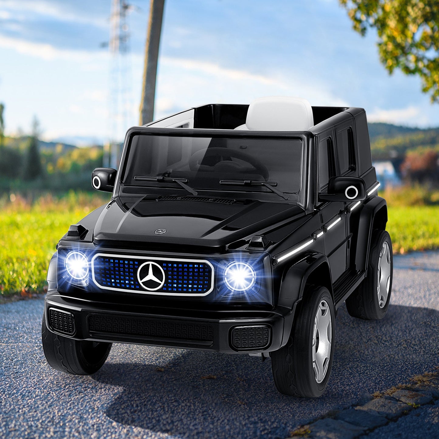 12V Licensed Mercedes-Benz EQG Kids Ride On Car with Remote Control-Black