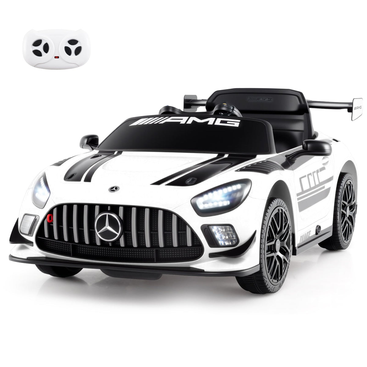 12V Kids Ride-On Car Mercedes-AMG GT3 Licensed with Adjustable Speed