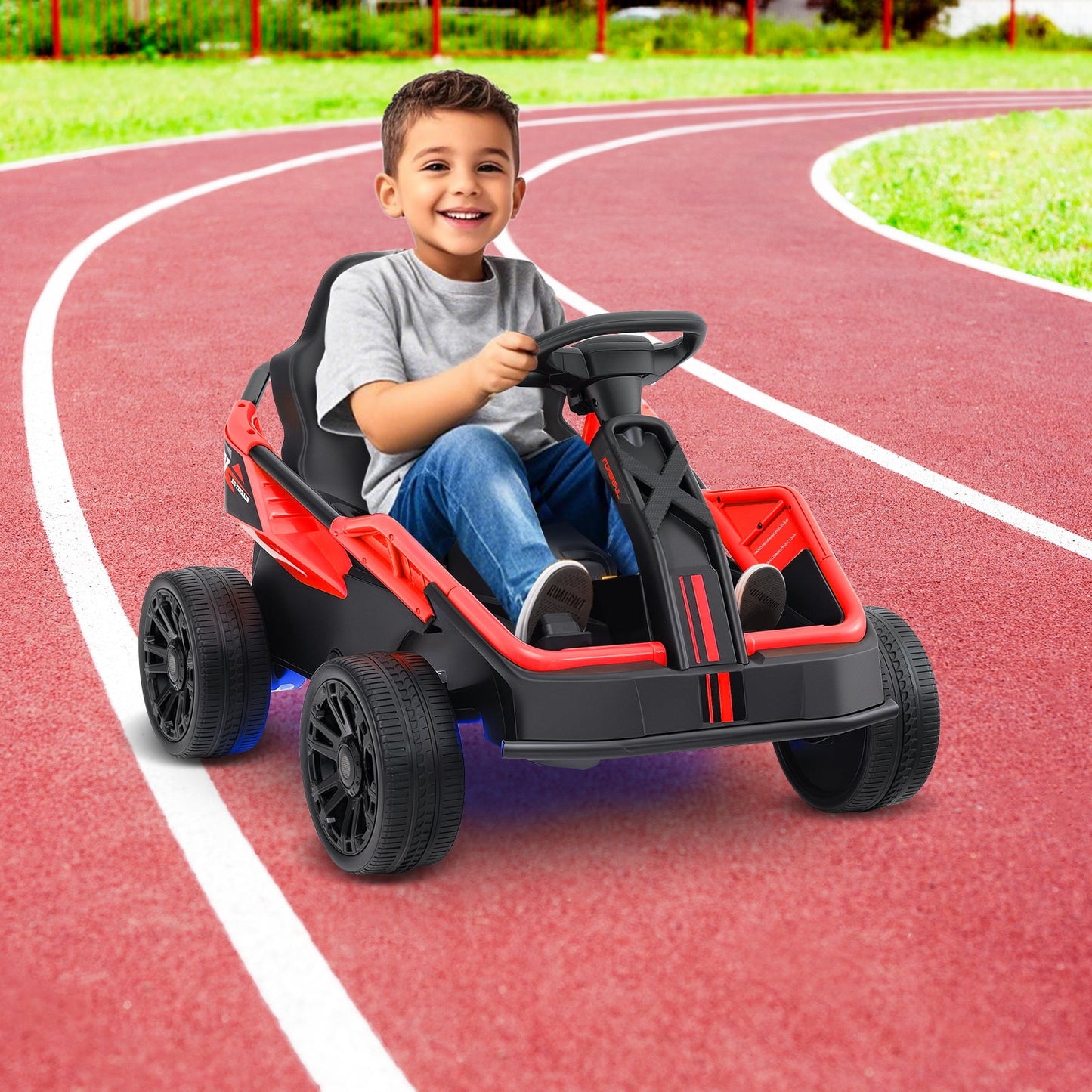 12V Ride on Car Electric UTV with Remote and Music for Big Kids-Red