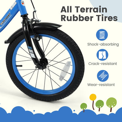 12/14/16/18 Inches Kids Bike with Removable Training Wheels and Adjustable Seatfor 3-8 Years Old Navy