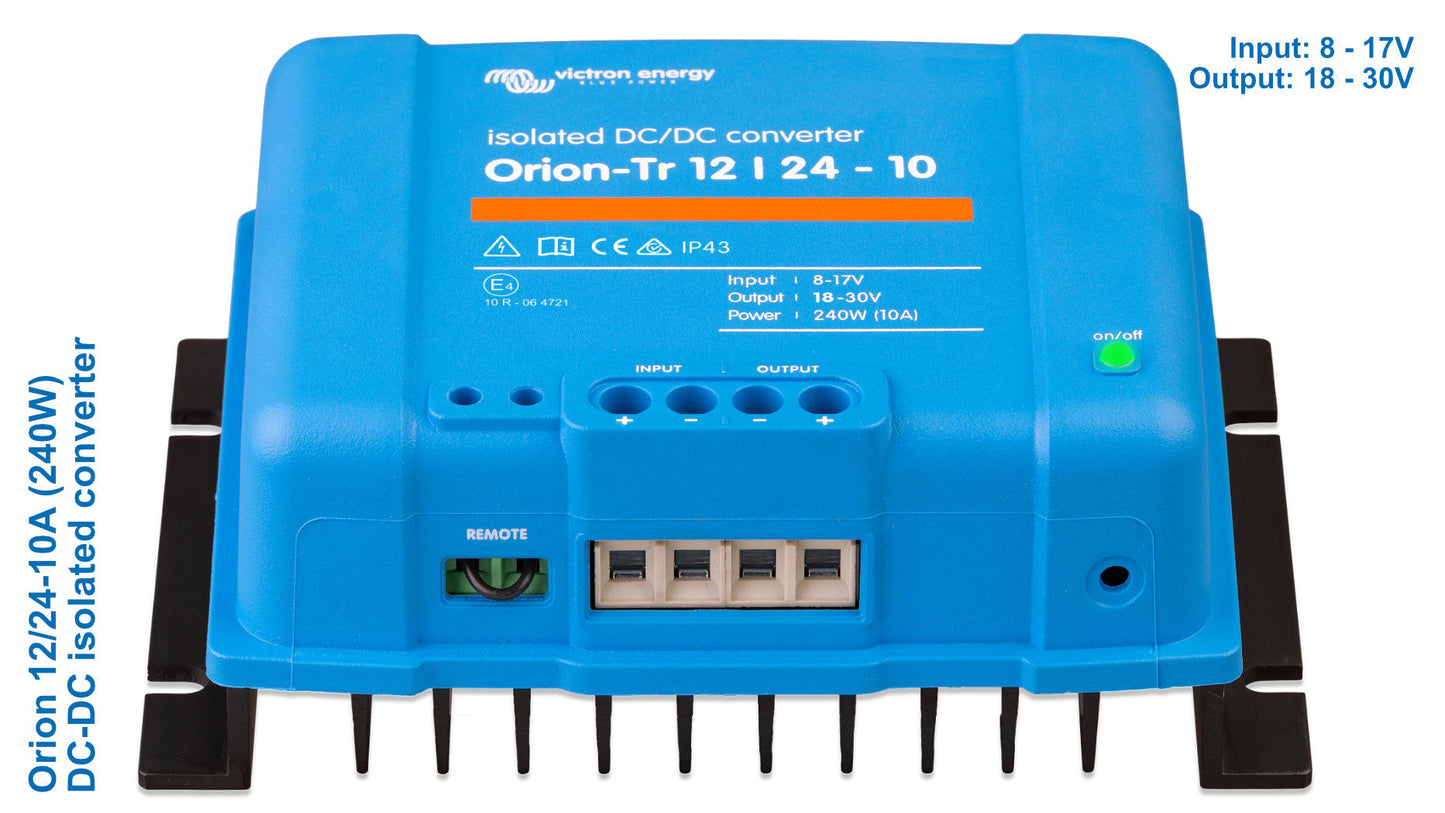 DC-DC Converters: step up/down transformers for 12V, 24V & 48V