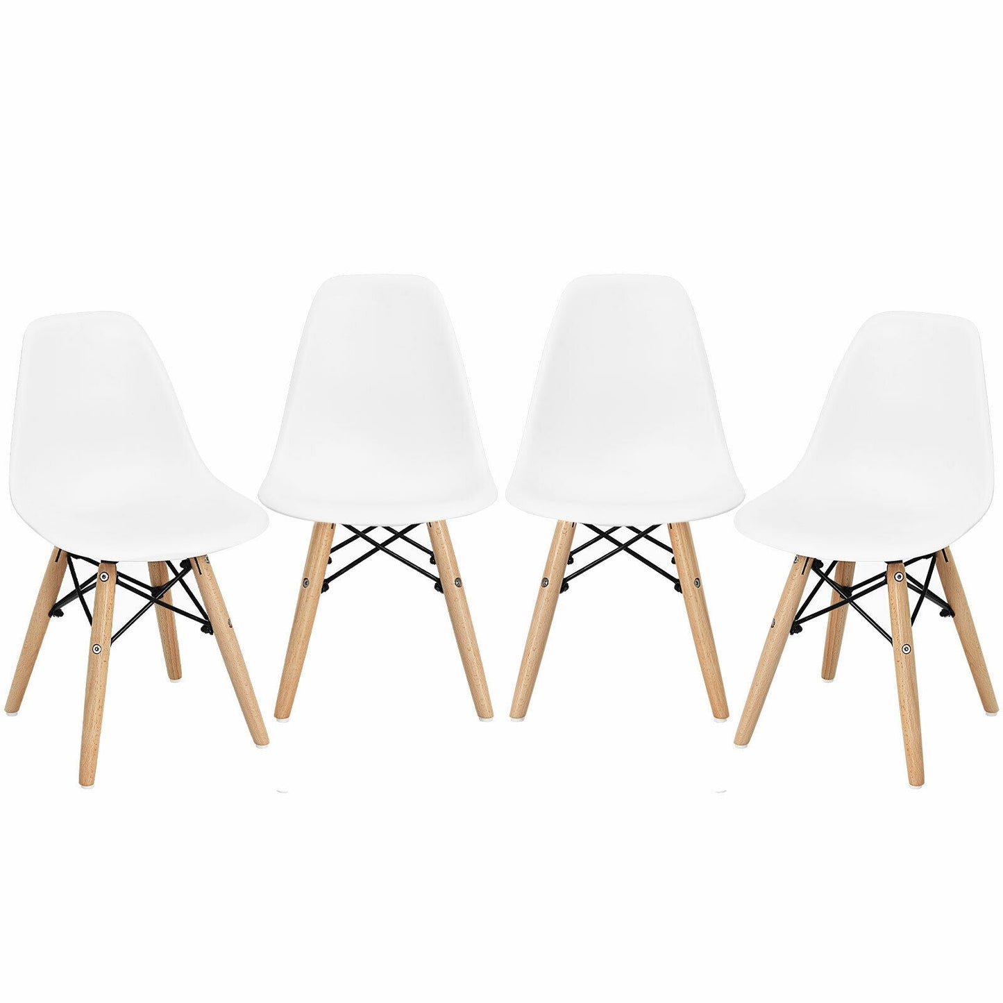 4 PCS Children Chair Set Medieval Style Dining Chairs with Wood Legs