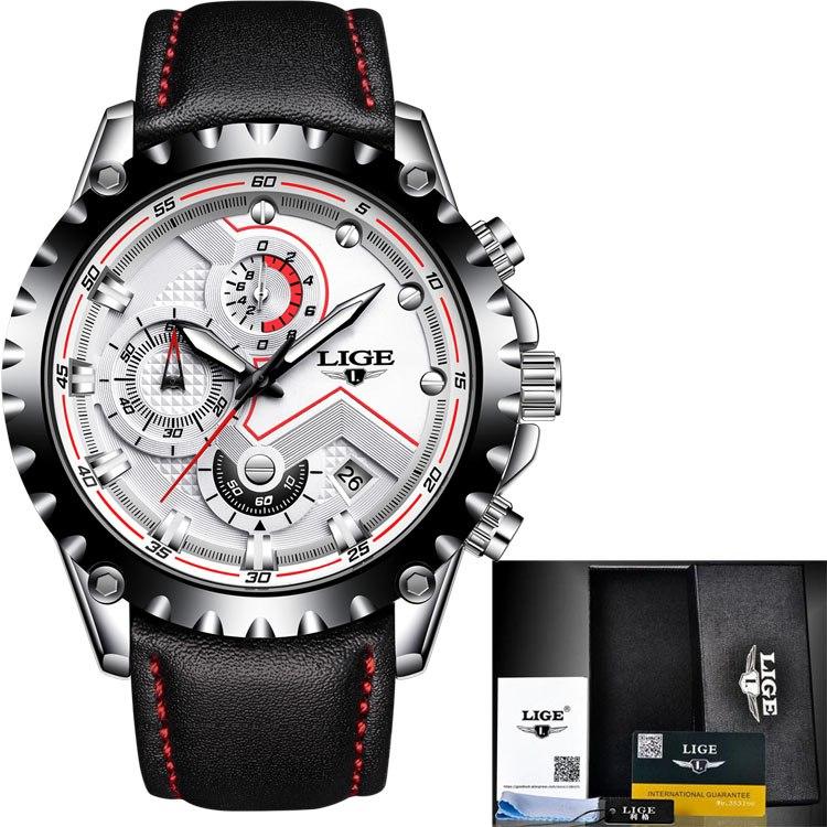 Business Elegant Men's  Watch With Chronometers Day View  Fluorescent Hands Excellent Look Unique Design Perfect Gift For Your Man