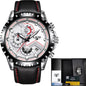 Business Elegant Men's  Watch With Chronometers Day View  Fluorescent Hands Excellent Look Unique Design Perfect Gift For Your Man