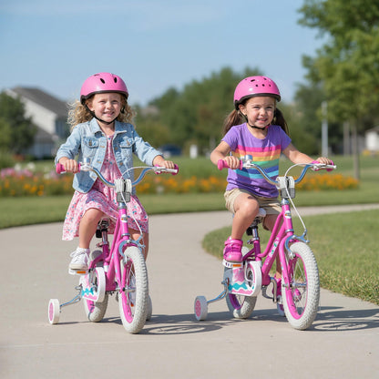 Kids Bike 12-18 Inch with Training Wheels - Pink