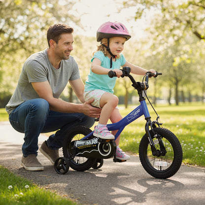Kids Bike 14-Inch with Removable Training Wheels Navy