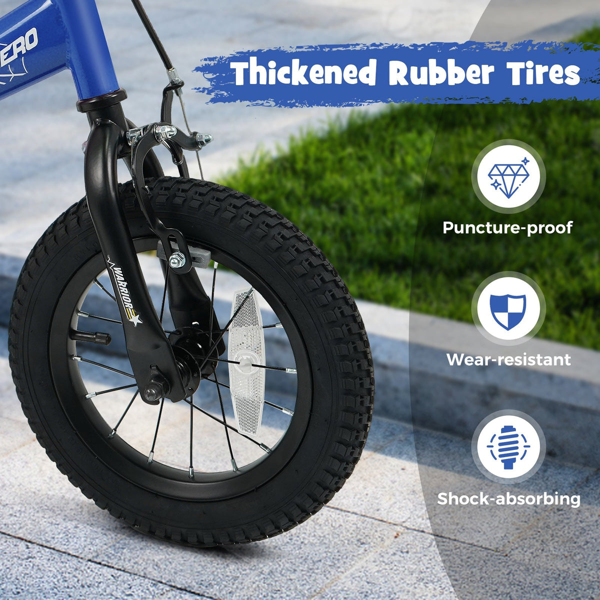 Kids Bike 14-Inch with Removable Training Wheels Navy