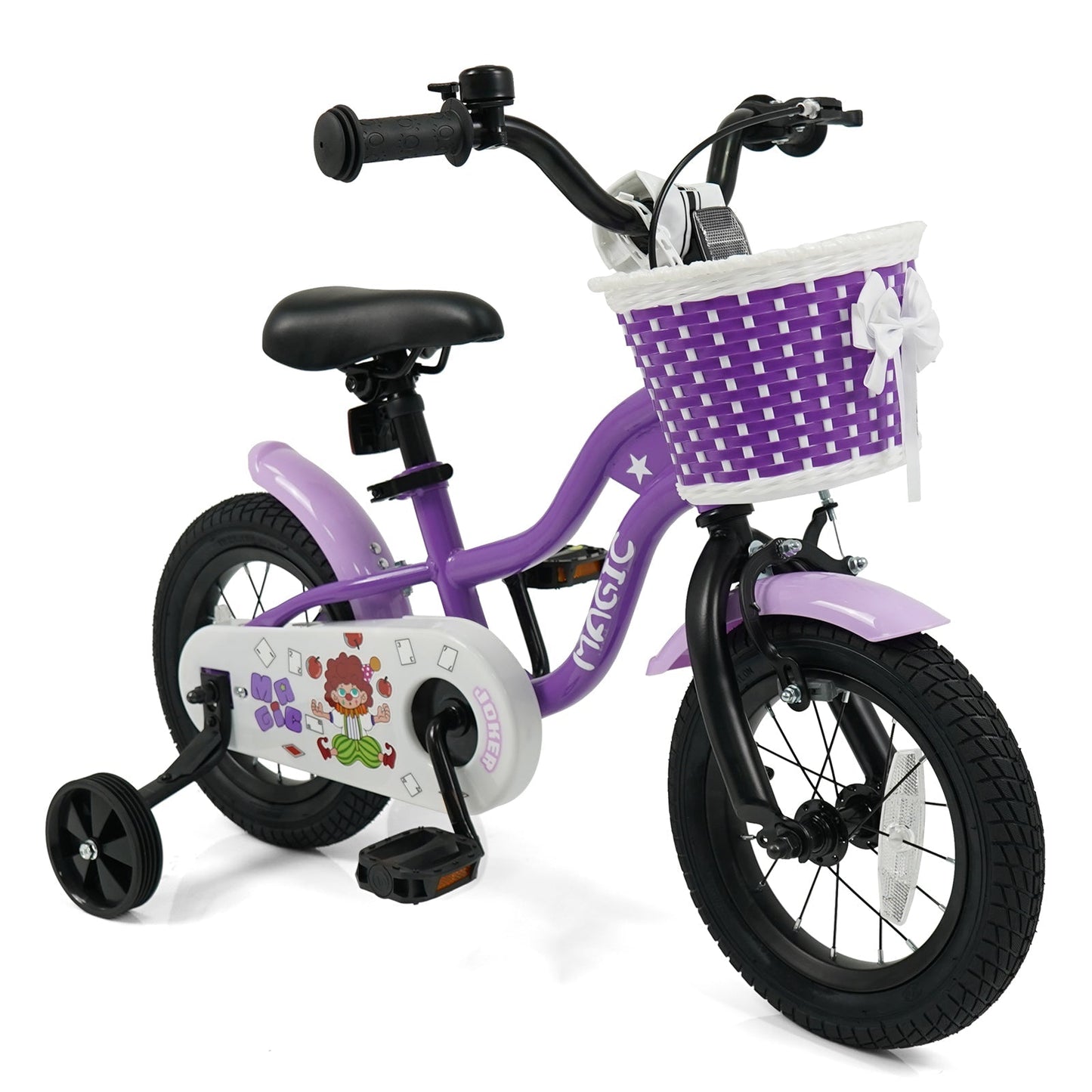 Kids Bike with Training Wheels 12-18 Inch - Purple