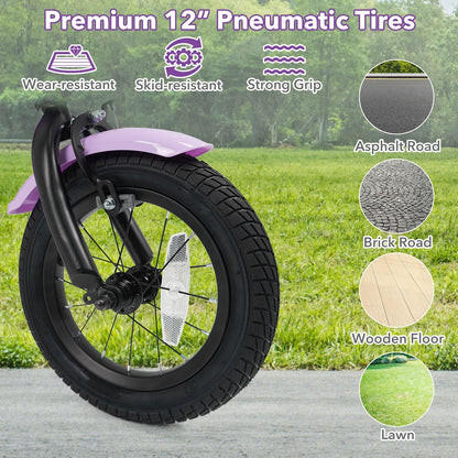 Kids Bike with Training Wheels 12-18 Inch - Purple