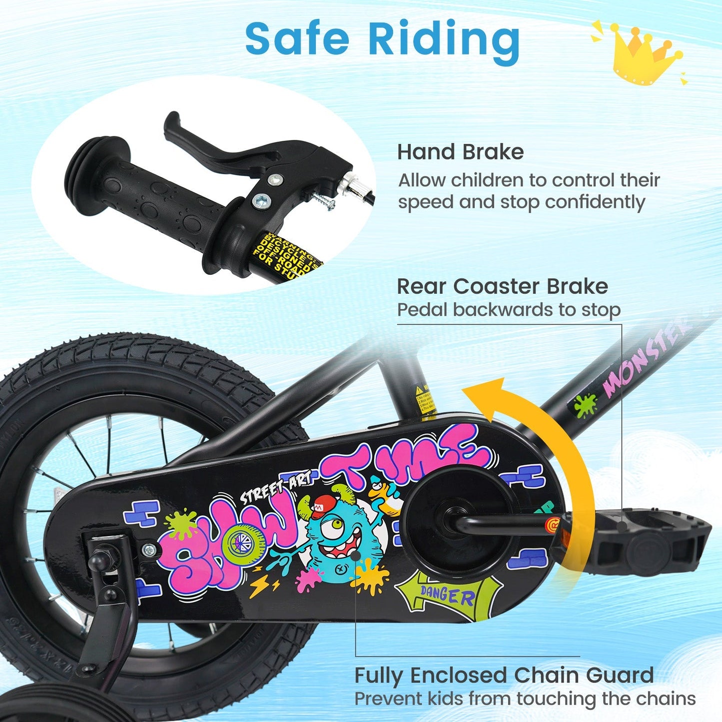 18-Inch Kids Bike with Training Wheels for Ages 4-8
