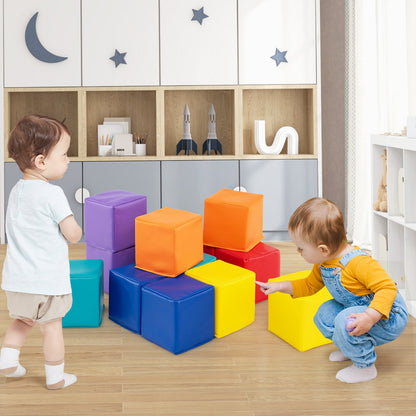 12 Pieces Soft Foam Building Blocks Climbing Foam Cubes Set for Kids