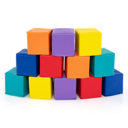 12 Pieces Soft Foam Building Blocks Climbing Foam Cubes Set for Kids