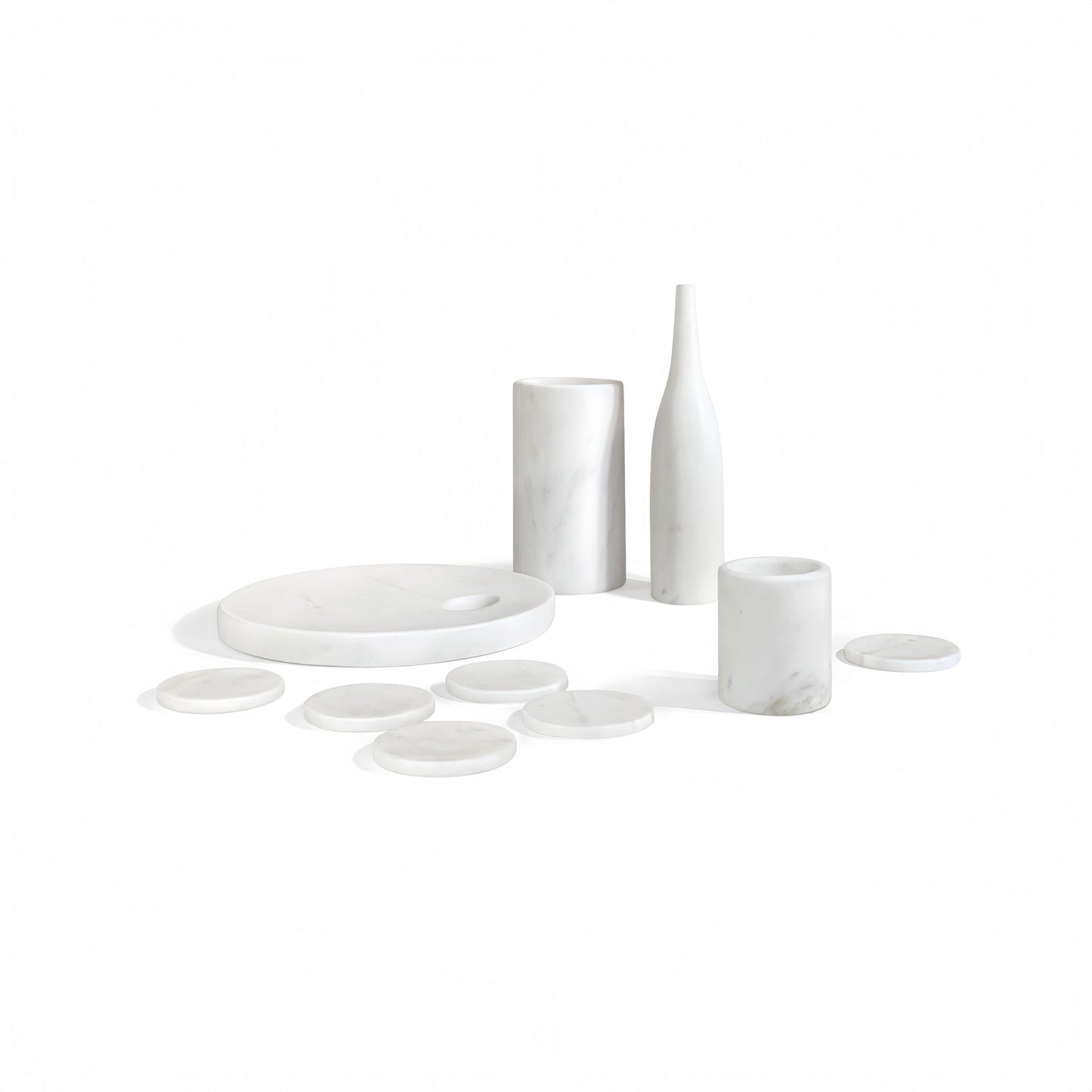 10 Pieces Luxury Natural Marble Dining Room Accessories Set