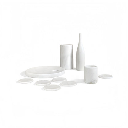 10 Pieces Luxury Natural Marble Dining Room Accessories Set