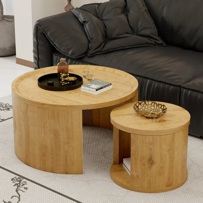 Round Nesting Coffee Table Set of 2