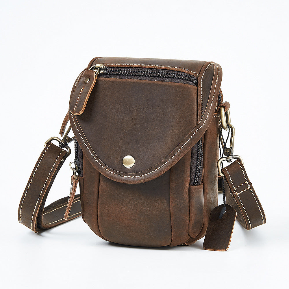 Genuine Leather Mens Cowhide Durable Work Belt-Powered Bag