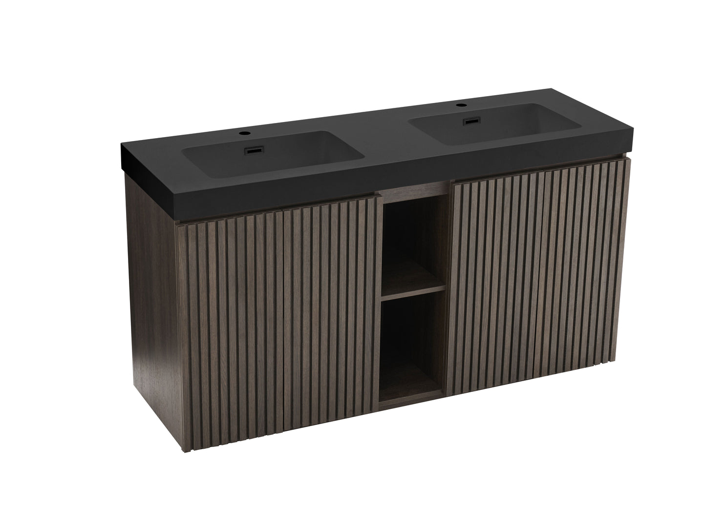 Galan 60" Smoked Oak Bathroom Vanity