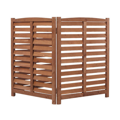 3 Panel Outdoor Wooden Air Conditioner Fence