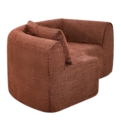 110" Modern Curved L-Shaped Modular Sectional Sofa