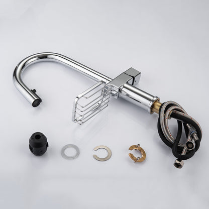 Cincosky - High Arc Pull Down Kitchen Faucet, Single Hole