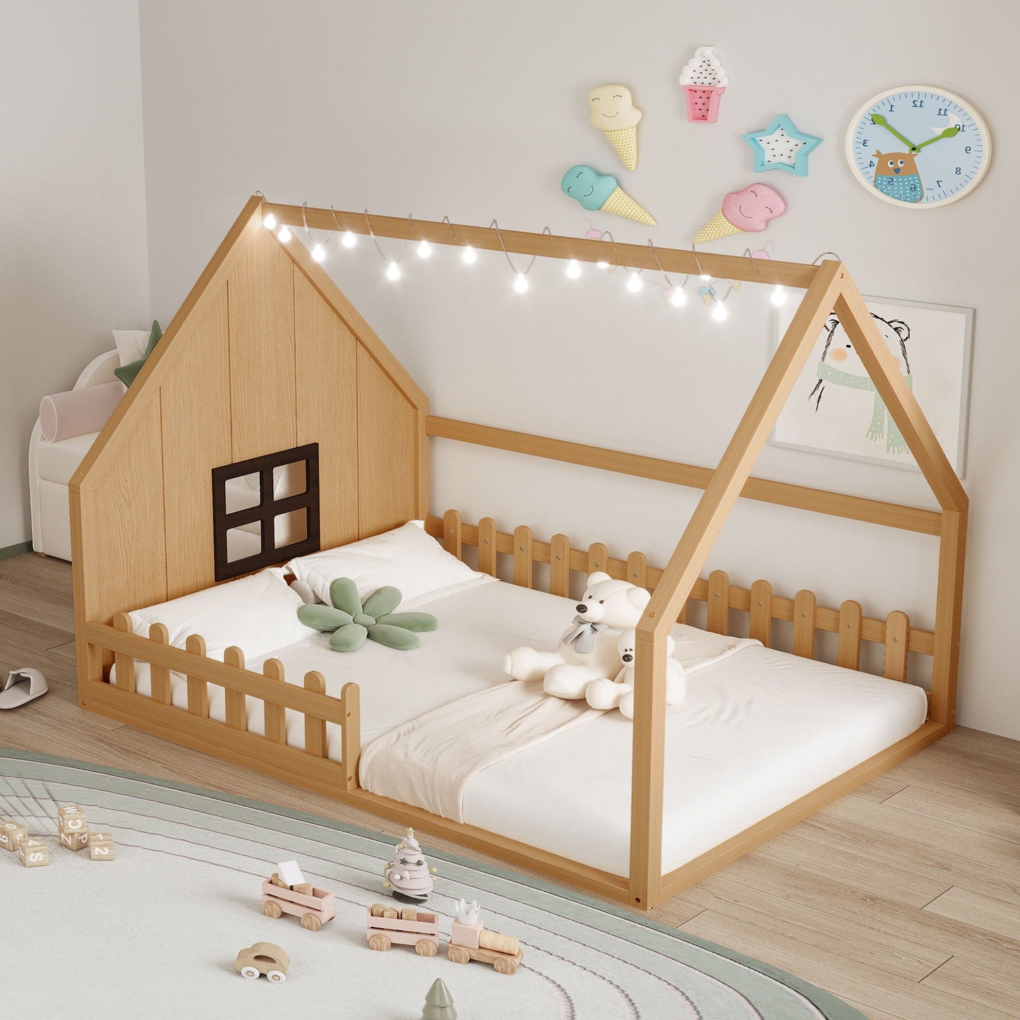 House Bed With Window And Fence