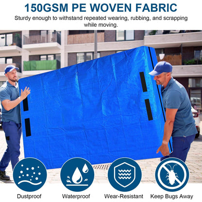 Reusable Mattress Bag for Moving Storage Waterproof Mattress Cover with Strong Wide Opening Zipper Strap Handles Mattress Protector Moving Supplies