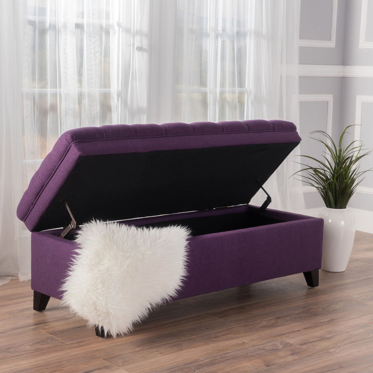 Juliana Storage Ottoman With Birch Legs