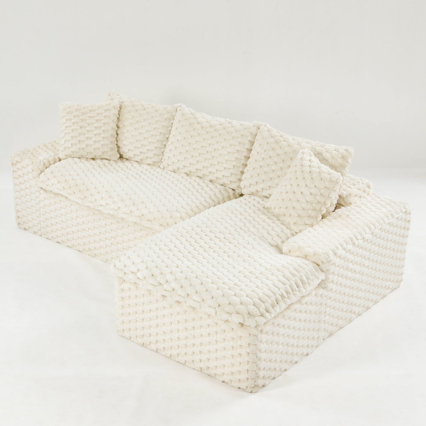 Modular Sofa, Convertible Twin Seat With Chaise Lounge