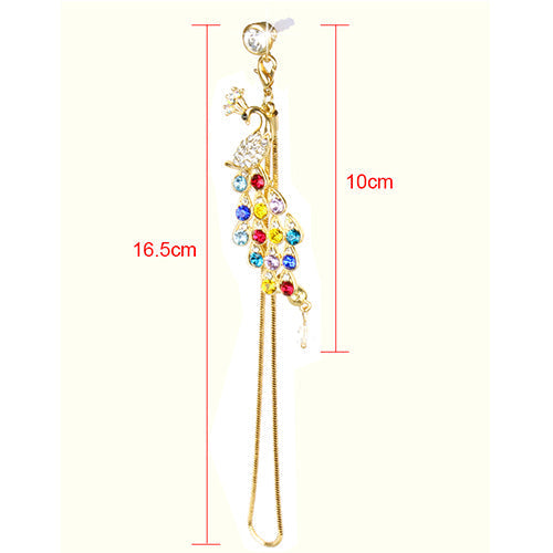 Peacock Crystal Dust Plug for 3.5mm Phone Jack
