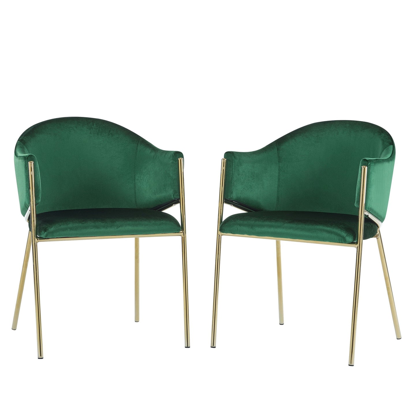 Modern Upholstered Dining Chair with Gold Metal Frame