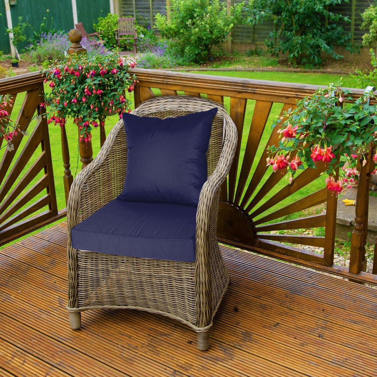 Outdoor Seat Cushion Set Waterproof Patio Furniture Cushion and Back Pillow Fade Resistant Deep SeatÊSet Chair Pad with Removable Cover for Chair Sofa
