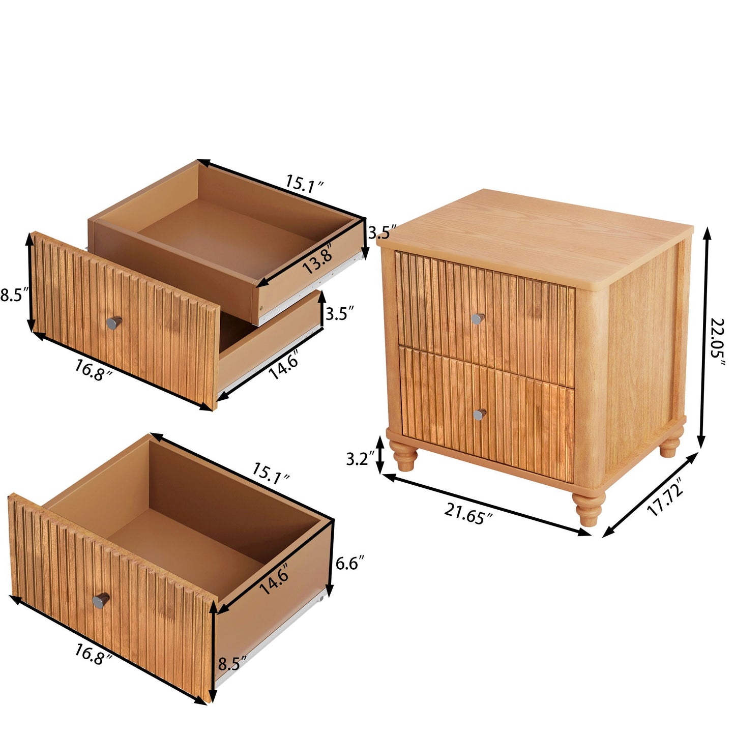 3 Piece Bedroom Set & Bed And 2 Nightstands