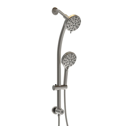 Multi Function Dual Shower Head System With 4.7" Rain Showerhead, 8 Function Hand Shower, Adjustable Slide Bar