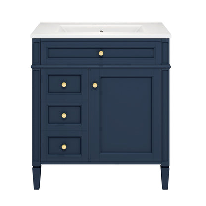 Bathroom Vanity With Medicine Cabinet, Royal Mirror Cabinet, Modern Bathroom Storage Cabinet With 2 Soft Closing Doors And 4 Drawers