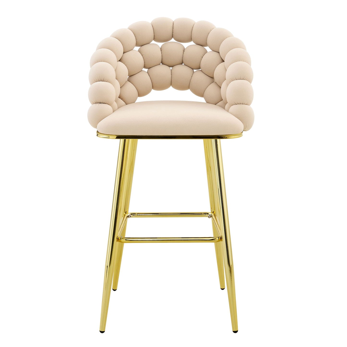Bubble, Ball Chain Tufted Bar Chairs For Kitchen Island & Home Bar (Set of 2)