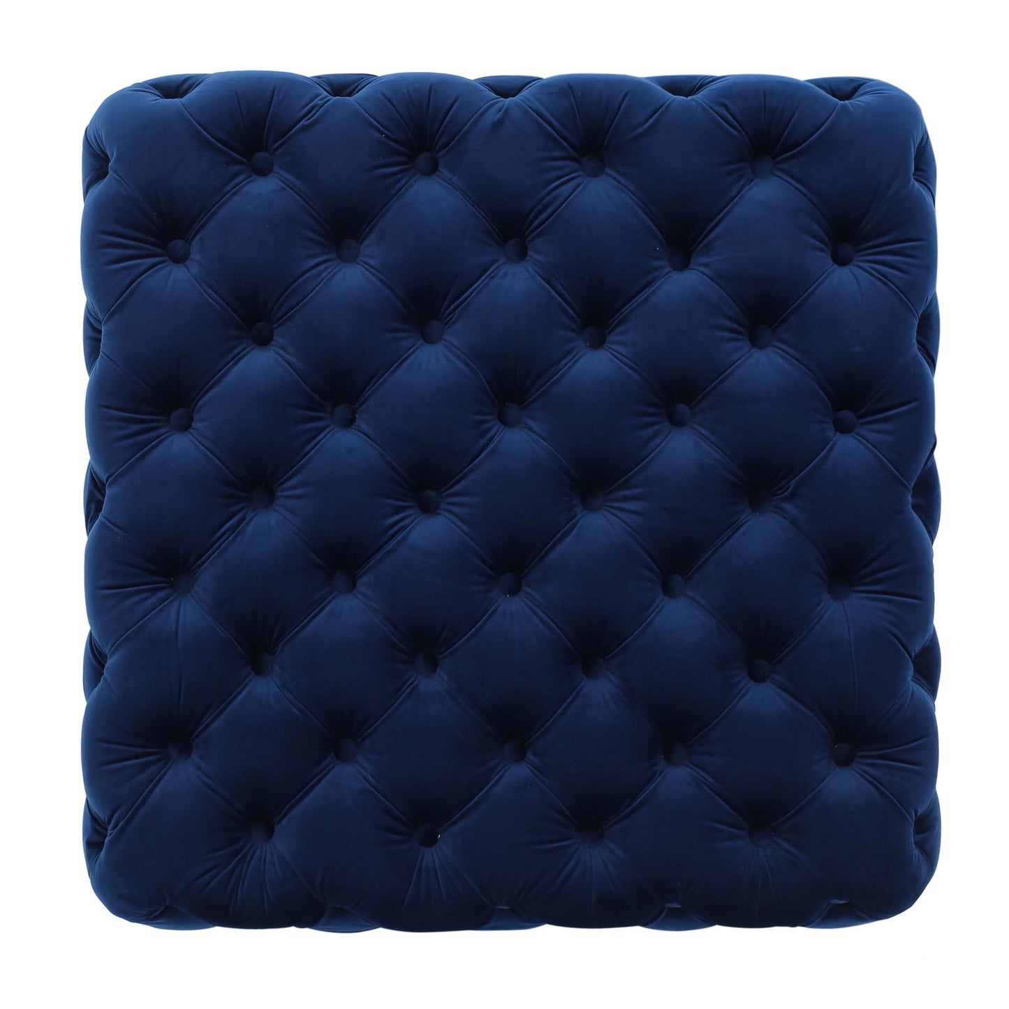 Modern Glam Ottoman with Upholstery and Button Tufted Design