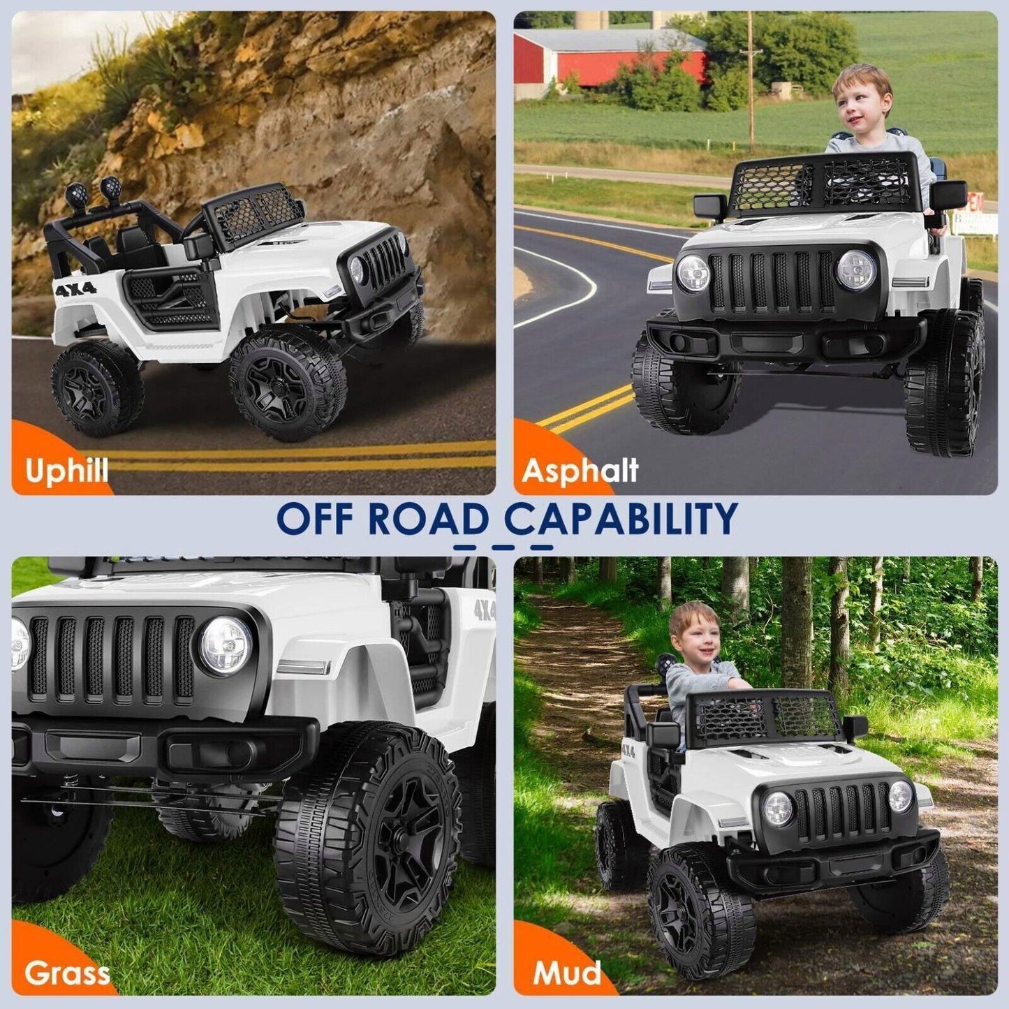 Electric Ride-On Car/Truck for Kids with MP3 Music and Remote Control - 12V with Lights - 76 Fun Features!