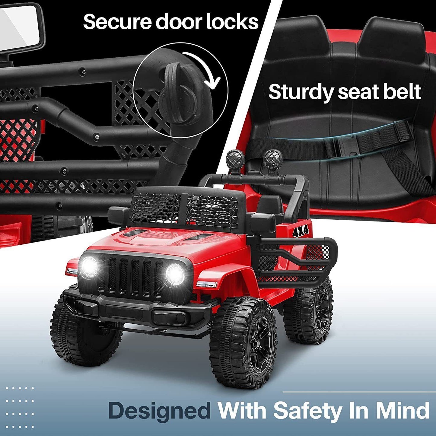 Electric Ride-On Car/Truck for Kids with MP3 Music and Remote Control - 12V with Lights - 76 Fun Features!