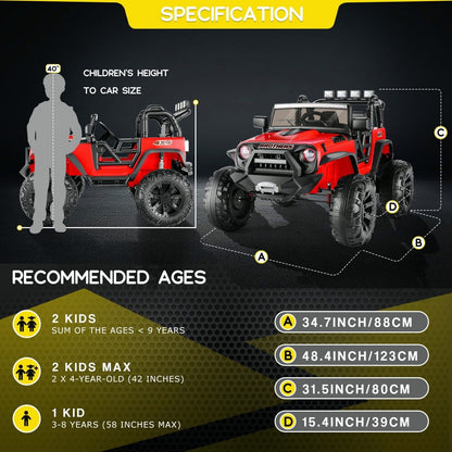 12V/24V Electric Jeep Truck ATV for Kids with Parent Remote Control - Fun and Safe Ride-On Toy