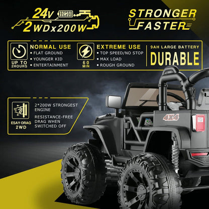 Electric 4 Wheeler ATV Car Jeep Truck for Kids - 12V/24V Battery Powered Ride-On Toy