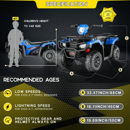 Electric Ride-On ATV Jeep Truck for Kids with LED Lights and Music