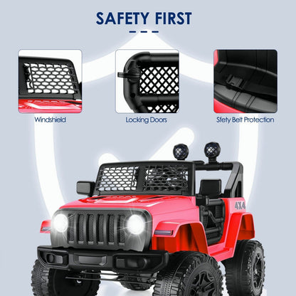 Electric Ride-On ATV Jeep Truck for Kids with LED Lights and Music