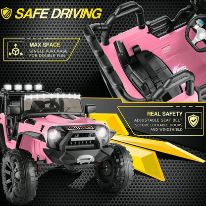 Electric Ride-On ATV Jeep Truck for Kids with LED Lights and Music
