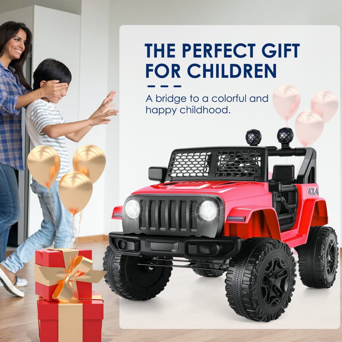 Electric Ride-On ATV Jeep Truck for Kids with MP3 Player - 12V/24V 4-Wheeler Car Toy for Toddlers