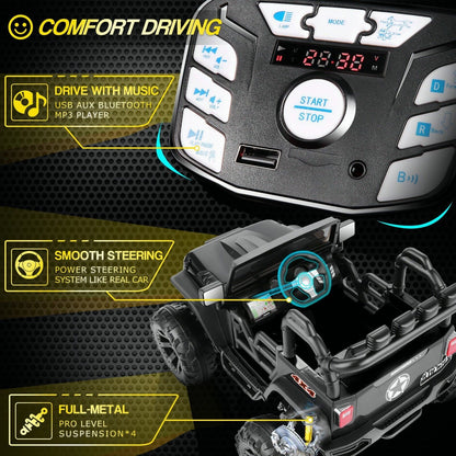 Electric Ride-On ATV Jeep Truck for Kids with MP3 Player - 12V/24V 4-Wheeler Car Toy for Toddlers